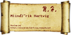 Mlinárik Hartvig névjegykártya